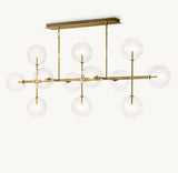 GLASS GLOBE MOBILE LINEAR CHANDELIER
