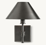 PETITE CANDLESTICK METAL SHADE SCONCE