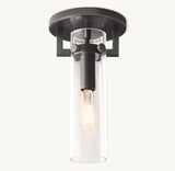 MACHINIST GLASS CYLINDER FLUSHMOUNT