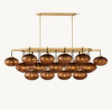 CABRETTE AMBER GLASS LINEAR CHANDELIER 72"