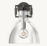 MACHINIST GLASS CLOCHE SCONCE 10"