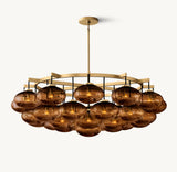 CABRETTE AMBER GLASS ROUND CHANDELIER 60"