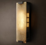 HAND-CARVED ALABASTER GRAND SCONCE