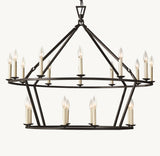 19TH C. ENGLISH OPENWORK TWO-TIER ROUND CHANDELIER 40"