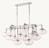 CABRETTE CLEAR GLASS LINEAR CHANDELIER 54"