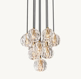 BOULE DE CRISTAL CLEAR GLASS ROUND CLUSTER CHANDELIER 14"