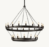 CAMINO VINTAGE CANDELABRA TWO-TIER CHANDELIER 38"