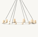 PAUILLAC FABRIC SHADE ROUND CHANDELIER 60"