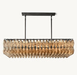 CHIARA SMOKE GLASS RECTANGULAR CHANDELIER 54"