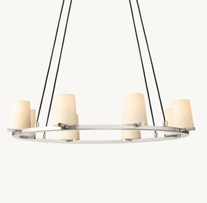 PAUILLAC FABRIC SHADE ROUND CHANDELIER 36"