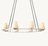 PAUILLAC FABRIC SHADE ROUND CHANDELIER 36"