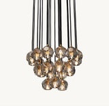 BOULE DE CRISTAL SMOKE GLASS ROUND CLUSTER CHANDELIER 24"