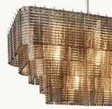 SIRENE SMOKE GLASS RECTANGULAR CHANDELIER 59"