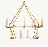 19TH C. ENGLISH OPENWORK TWO-TIER ROUND CHANDELIER 50"
