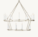 19TH C. ENGLISH OPENWORK TWO-TIER ROUND CHANDELIER 50"