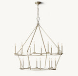 19TH C. ENGLISH OPENWORK TWO-TIER ROUND CHANDELIER 50"