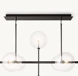 GLASS GLOBE MOBILE LINEAR CHANDELIER