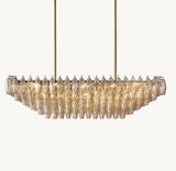 CHIARA SMOKE GLASS TIERED RECTANGULAR CHANDELIER 54"