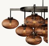 CABRETTE AMBER GLASS LINEAR CHANDELIER 72"