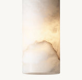 HAND-CARVED ALABASTER CYLINDER PENDANT 9"