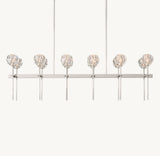 BOULE DE CRISTAL CLEAR GLASS DOUBLE LINEAR CHANDELIER 60"