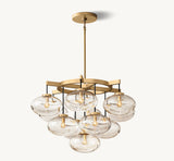 CABRETTE CLEAR GLASS ROUND CHANDELIER 36"