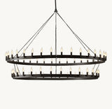 CAMINO VINTAGE CANDELABRA TWO-TIER CHANDELIER 71"