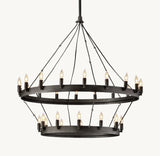 CAMINO VINTAGE CANDELABRA TWO-TIER CHANDELIER 38"