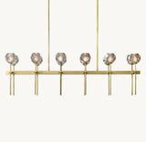 BOULE DE CRISTAL SMOKE GLASS DOUBLE LINEAR CHANDELIER 60"