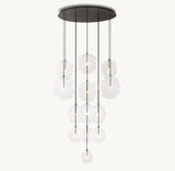 GLASS GLOBE MOBILE CLUSTER CHANDELIER 44"