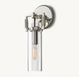 MACHINIST GLASS CYLINDER SCONCE 9"