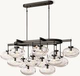 CABRETTE CLEAR GLASS LINEAR CHANDELIER 54"