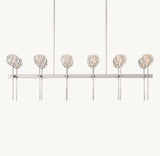 BOULE DE CRISTAL CLEAR GLASS DOUBLE LINEAR CHANDELIER 60"