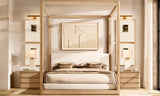 RECTANGULAR COLUMN TRAVERTINE TABLE LAMP