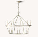 19TH C. ENGLISH OPENWORK TWO-TIER ROUND CHANDELIER 40"