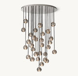 BOULE DE CRISTAL SMOKE GLASS ROUND CLUSTER CHANDELIER 40"