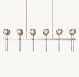 BOULE DE CRISTAL SMOKE GLASS DOUBLE LINEAR CHANDELIER 60"