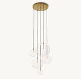 GLASS GLOBE MOBILE CLUSTER CHANDELIER 28"
