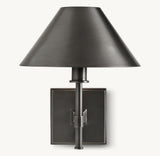 PETITE CANDLESTICK METAL SHADE SCONCE