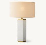SQUARE COLUMN MARBLE TABLE LAMP