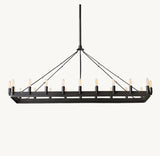 CAMINO VINTAGE CANDELABRA RECTANGULAR CHANDELIER 52"