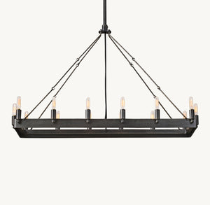 CAMINO VINTAGE FILAMENT RECTANGULAR CHANDELIER 41"