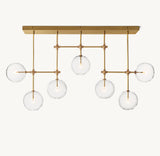 GLASS GLOBE MOBILE LINEAR CHANDELIER 60"