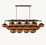 CABRETTE AMBER GLASS LINEAR CHANDELIER 72"