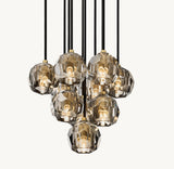 BOULE DE CRISTAL SMOKE GLASS ROUND CLUSTER CHANDELIER 14"