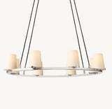 PAUILLAC FABRIC SHADE ROUND CHANDELIER 36"