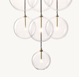 GLASS GLOBE MOBILE CLUSTER CHANDELIER 44"