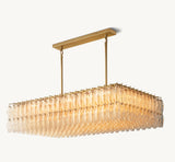 CHIARA CLEAR GLASS RECTANGULAR CHANDELIER 54"