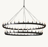 CAMINO VINTAGE FILAMENT TWO-TIER CHANDELIER 71"