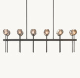BOULE DE CRISTAL SMOKE GLASS DOUBLE LINEAR CHANDELIER 60"